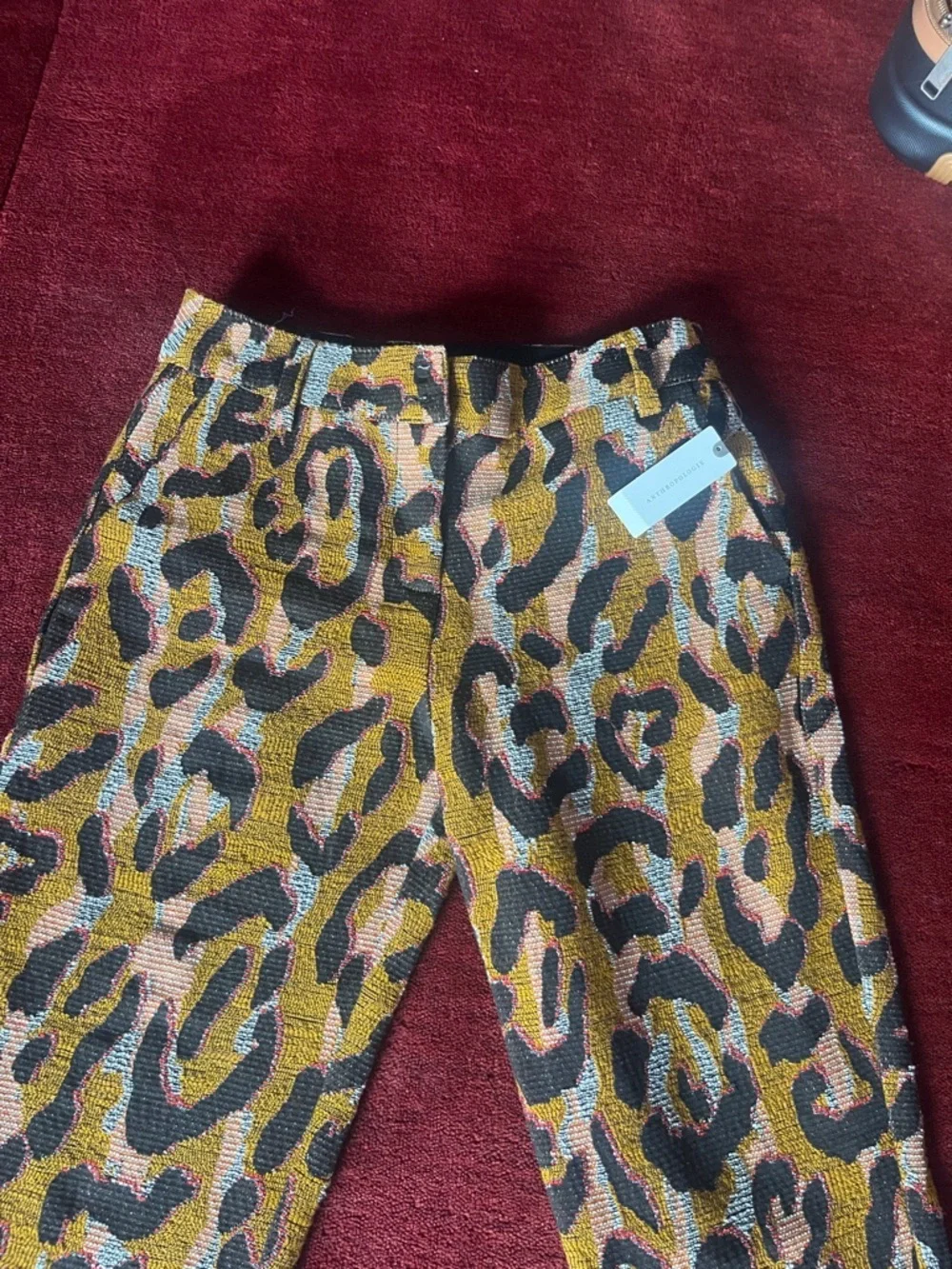 Anthropologie 34 N 118 W Leopard Print Pants Tweed with Pockets